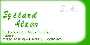 szilard alter business card