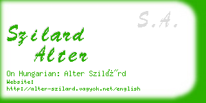 szilard alter business card